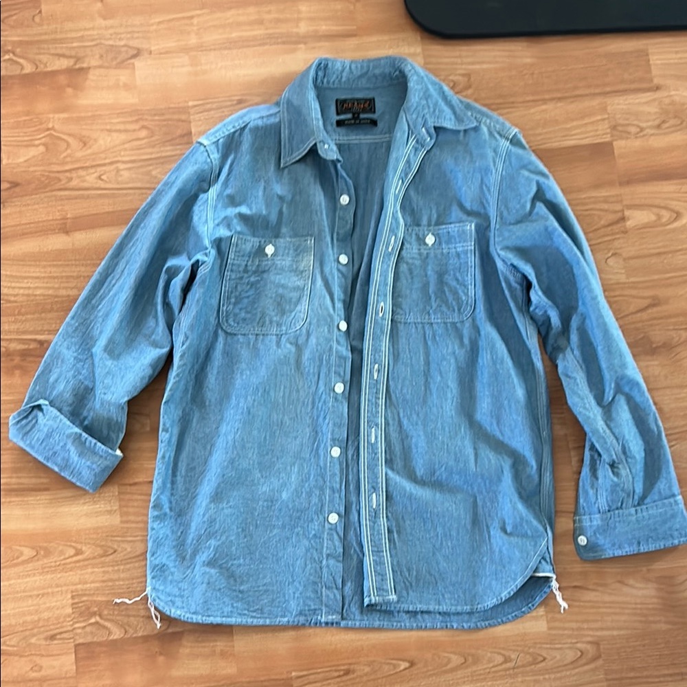 Beams plus Japanese chambray selvedge work shirt. Medium
